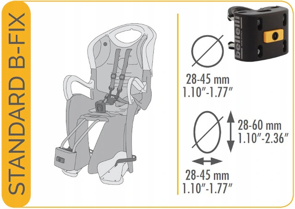 BELLELLI Tiger Standard fotelik rowerowy na ramę Bubbles