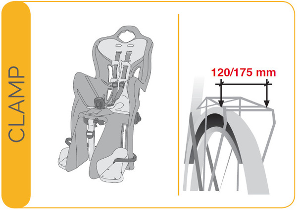 BELLELLI B-One Clamp fotelik rowerowy na bagażnik szary